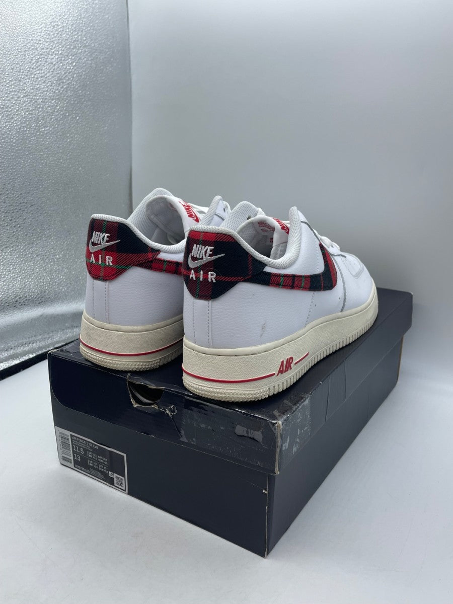 Nike Air Force 1 Low '07 LV8 Tartan Plaid White University Red 11.5 (Moderately Worn Pre-Owned)NikeWhite/Stadium Green/Pale Ivory/University Red - Image 5