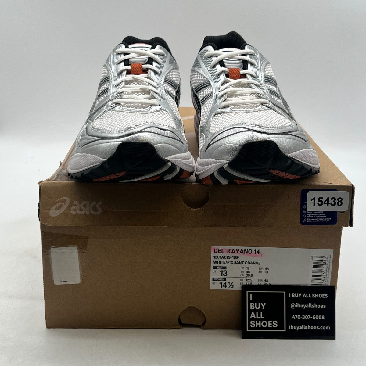 ASICS Gel-Kayano 14 White Piquant Orange - Image 2