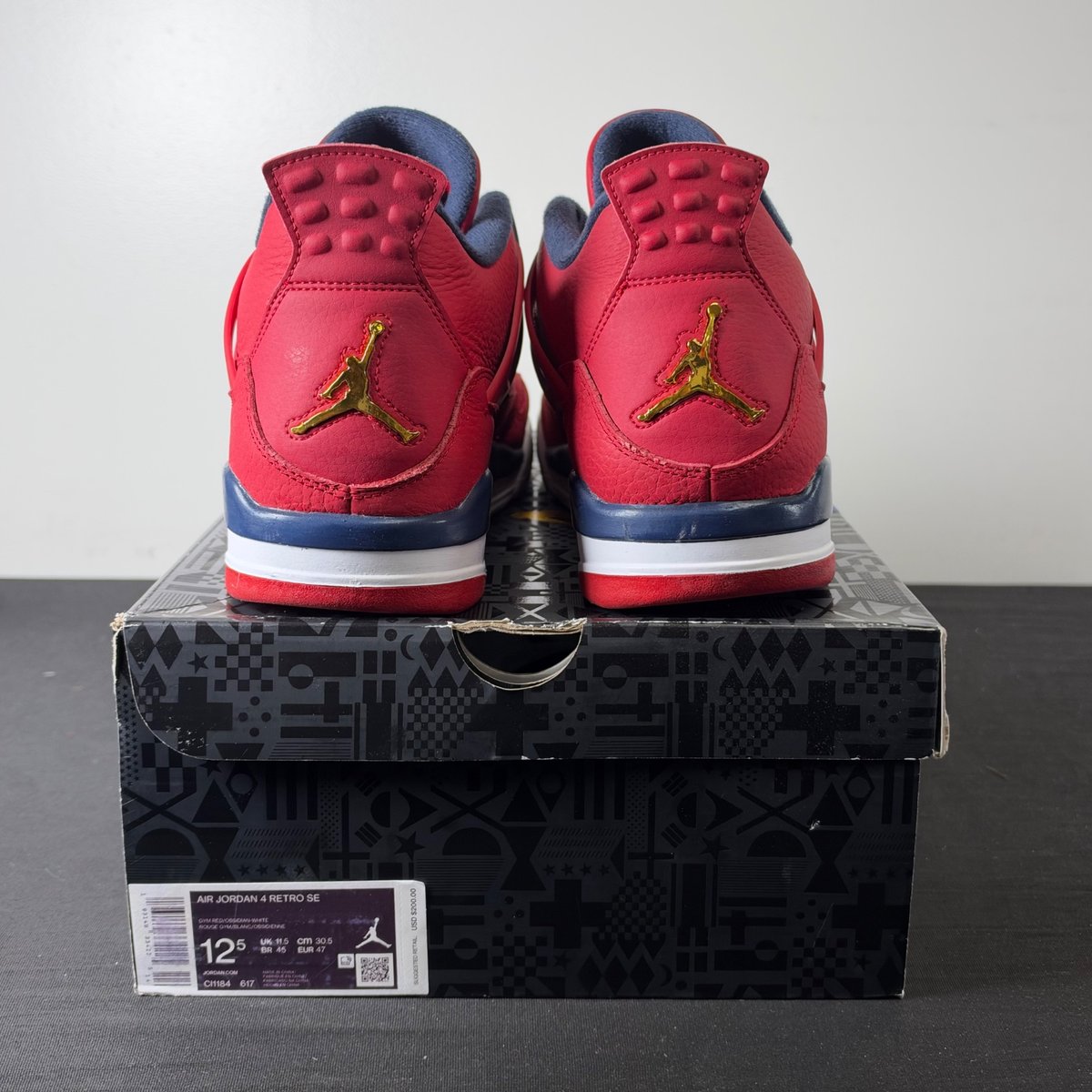 Jordan 4 Retro FIBA (2019) (Size 12.5) - aux