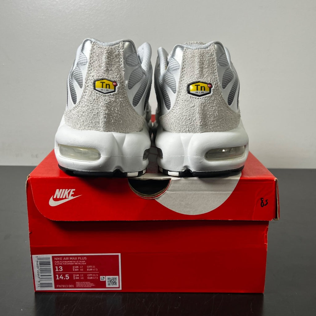 Nike Air Max Plus Sail Pure Platinum Silver 13 (Lightly Worn Pre-Owned)NikePure Platinum/Sail/Wolf Grey/Metallic Silver - Image 4