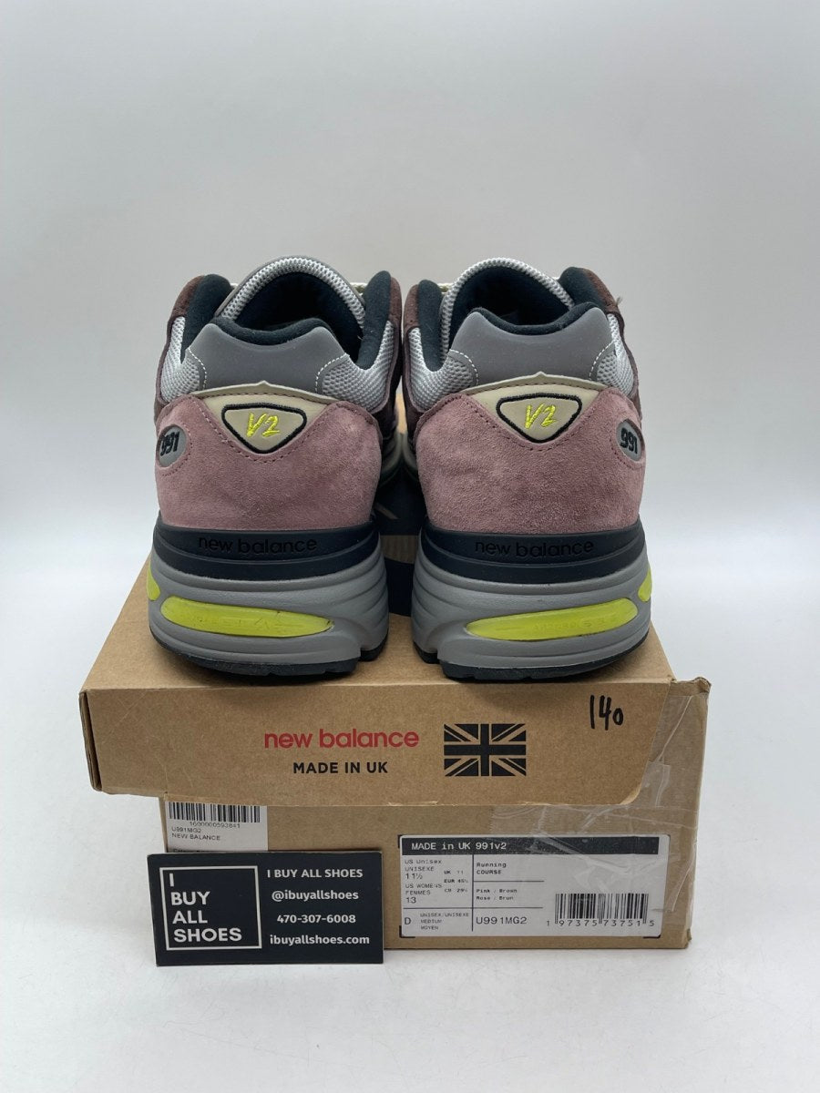 New Balance 991v2 MiUK Rosewood 11.5 (Moderately Worn Pre-Owned) - Image 3