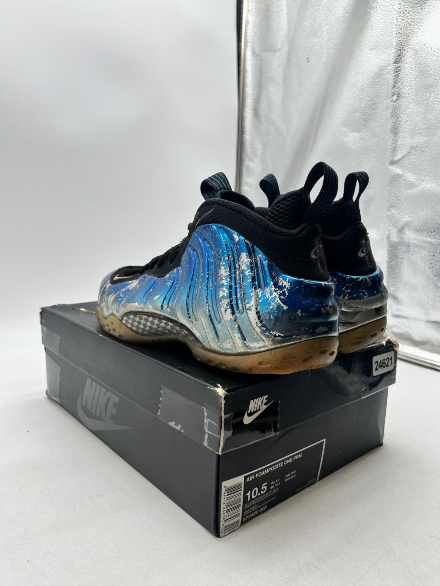 Nike Air Foamposite One Blue Mirror 10.5 (Heavily Worn Pre-Owned)NikeMetallic Silver/Black-Dark Neon Royal-White - Image 6