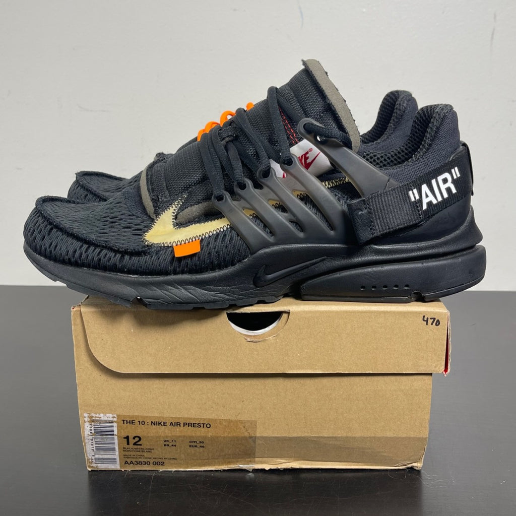 Nike Air Presto Off-White Black (2018) 12 (Moderately Worn Pre-Owned)NikeBlack/White-Cone - Image 3