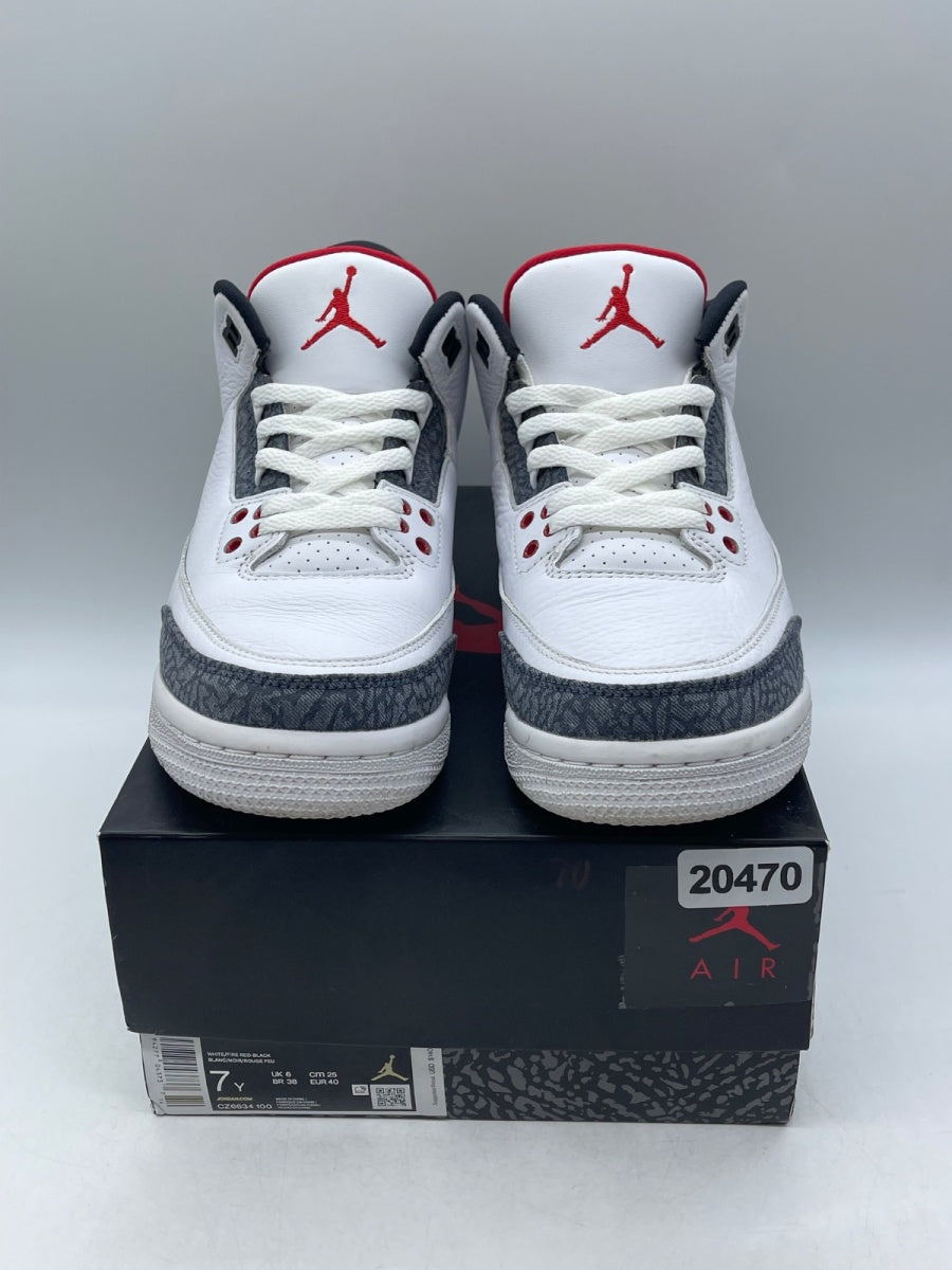 Jordan 3 Retro SE Fire Red Denim (GS) 7Y (Moderately Worn Pre-Owned) - Image 2