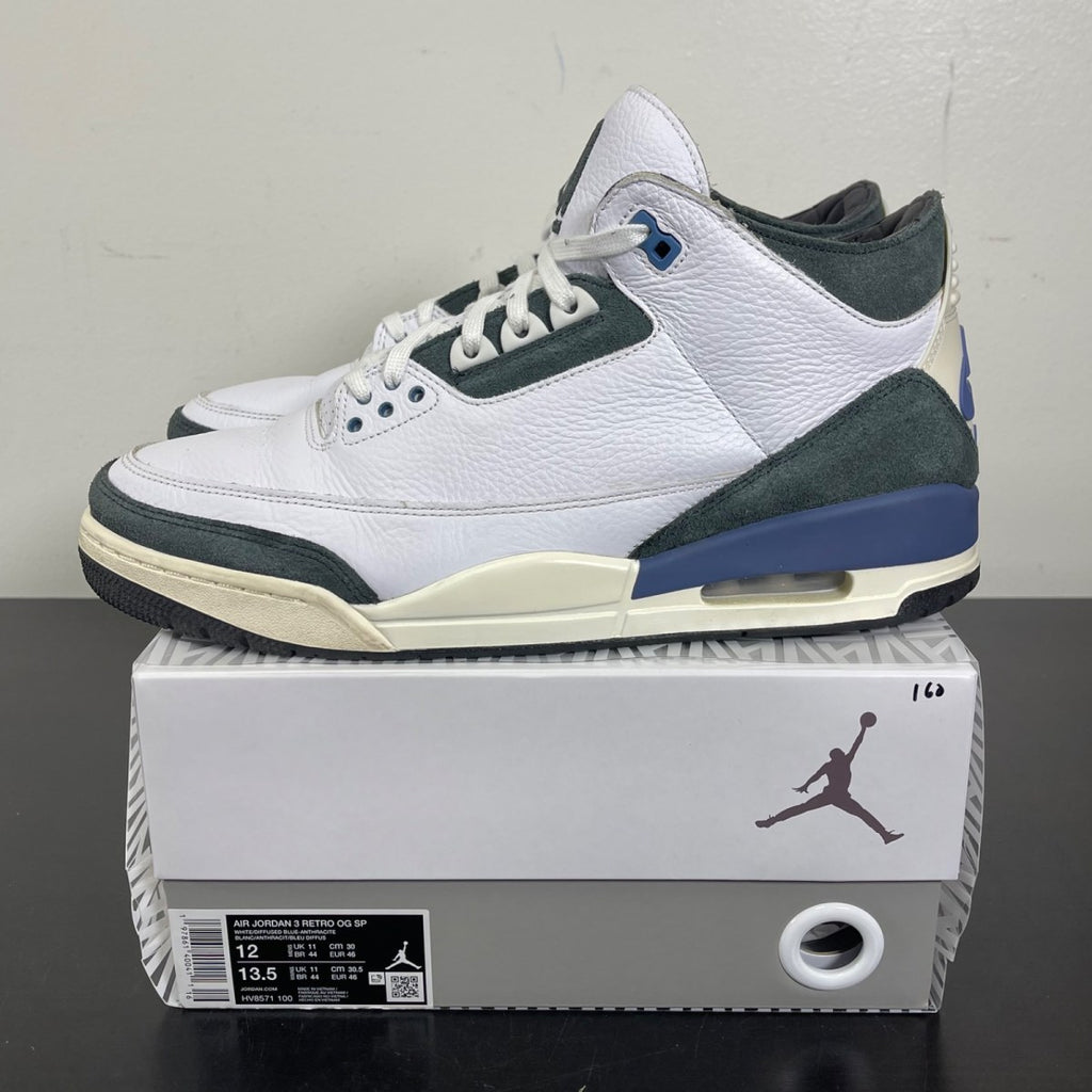Jordan 3 Retro OG SP A Ma Maniére Diffused Blue Diffused Blue 12 (Moderately Worn Pre-Owned)JordanWhite/Diffused Blue/Anthracite/Muslin - Image 3