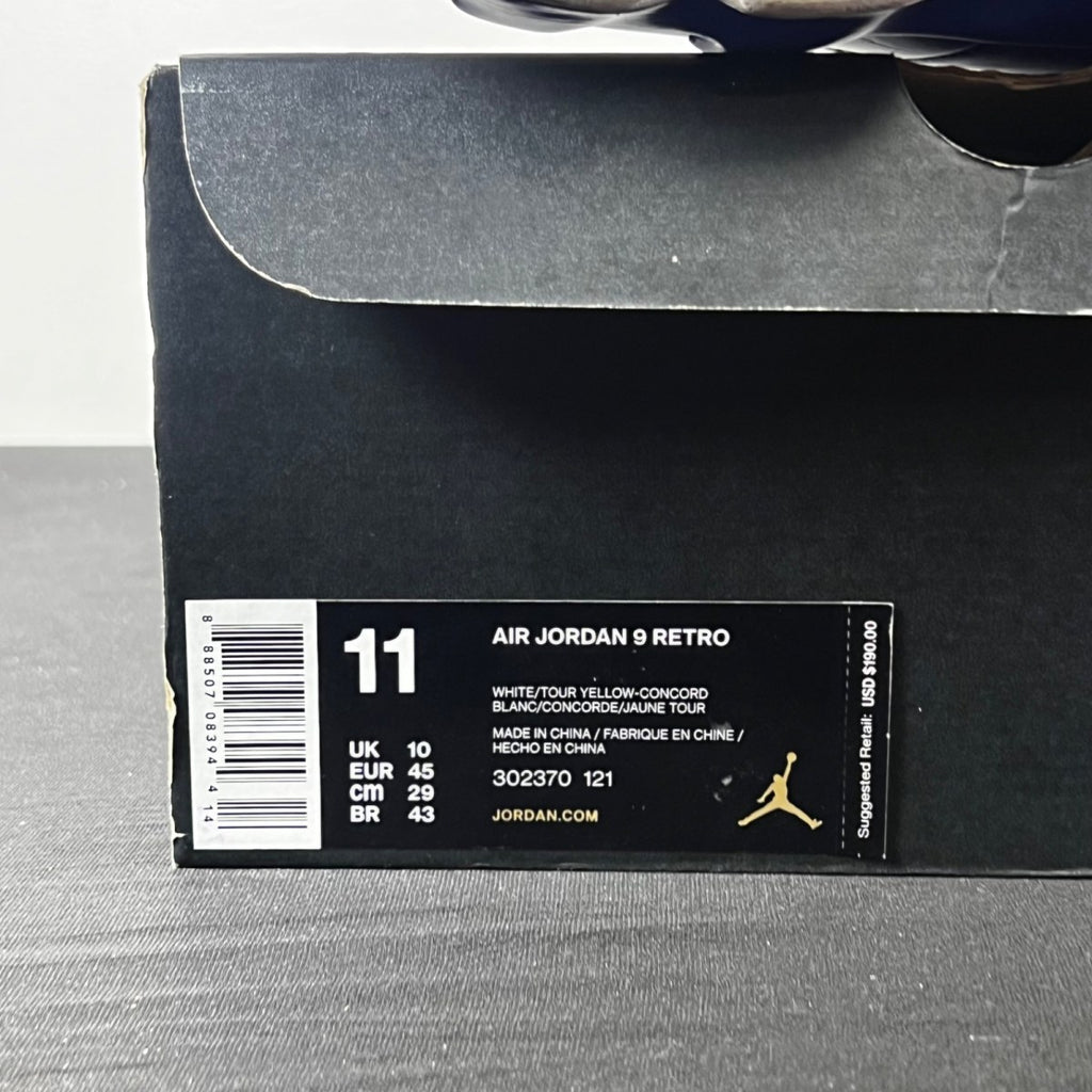 Jordan 9 Retro Kobe Bryant PE 11 (Lightly Worn Pre-Owned)JordanWhite/Concord-Tour Yellow - Image 6