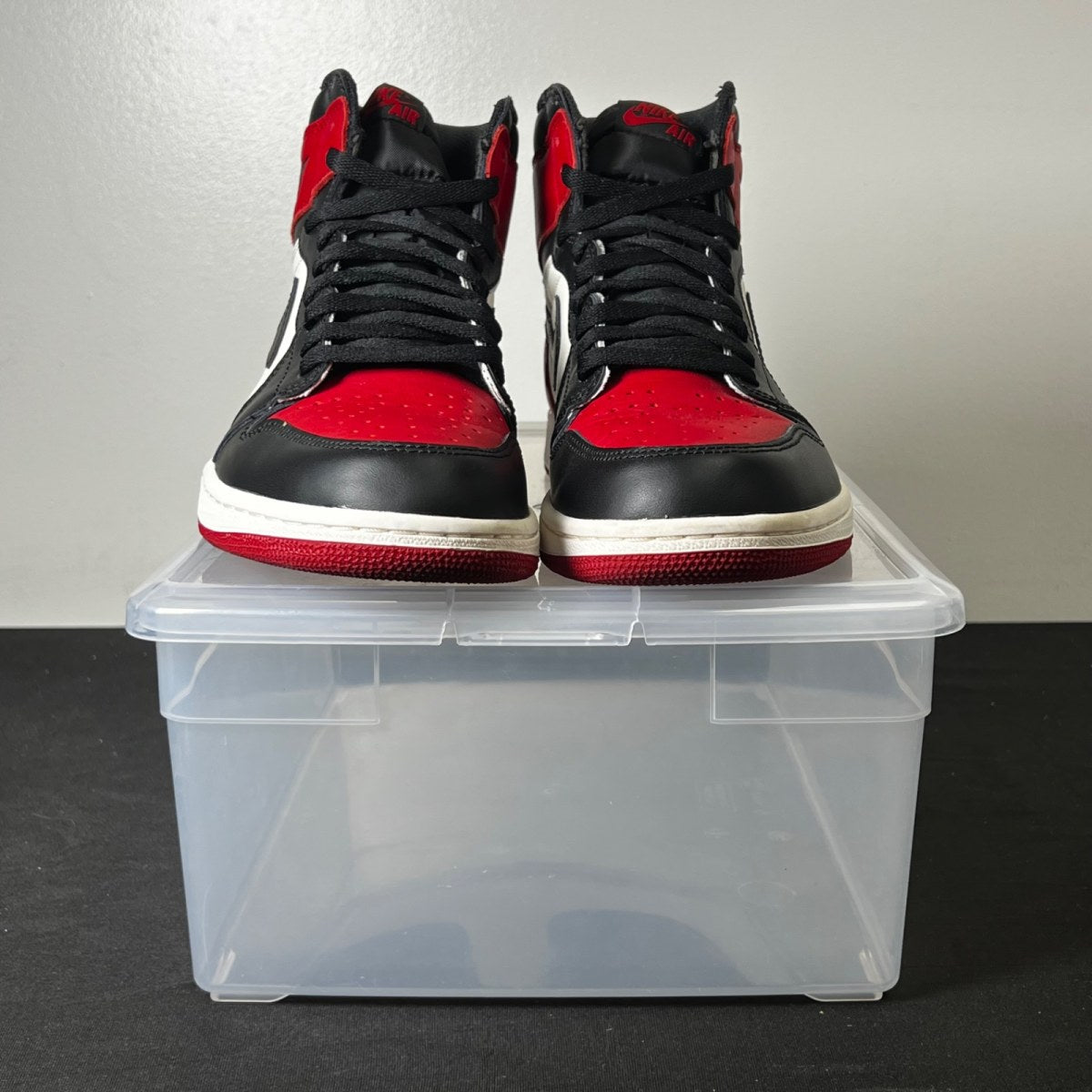 Jordan 1 Retro High Bred Toe 10 (Lightly Worn Pre-Owned)JordanGym Red/Black-Summit White - Image 2