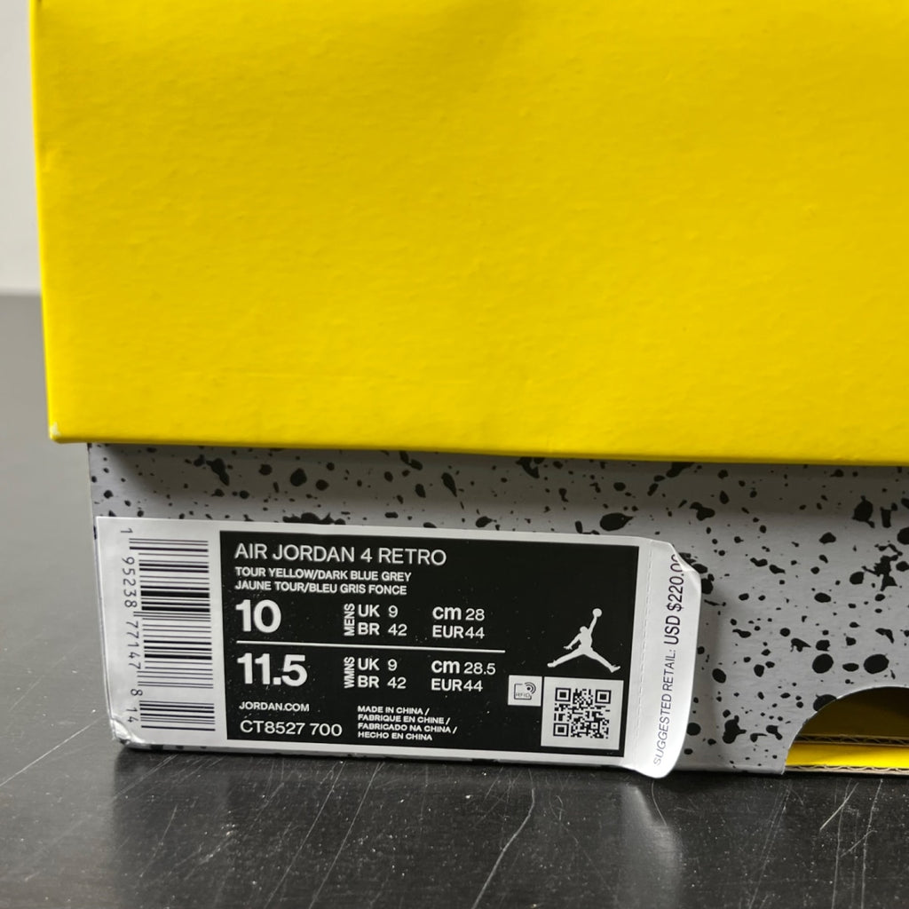 Jordan 4 Retro Lightning (2021) 10 (Lightly Worn Pre-Owned)JordanTour Yellow/White-Dark Blue Grey - Image 5