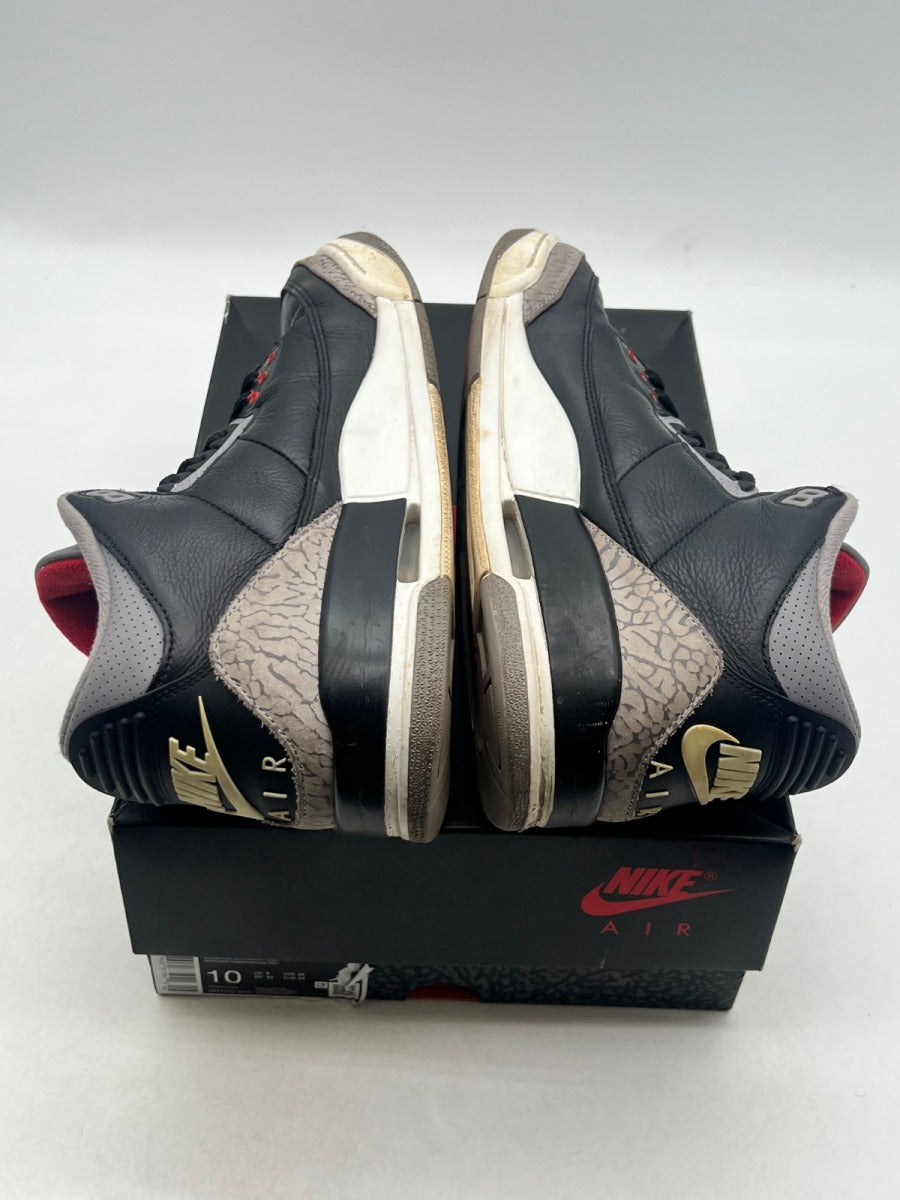 Jordan 3 Retro OG Black Cement (2024) 10 (Heavily Worn Pre-Owned)JordanBlack/Fire Red/Cement Grey/Sail - Image 9