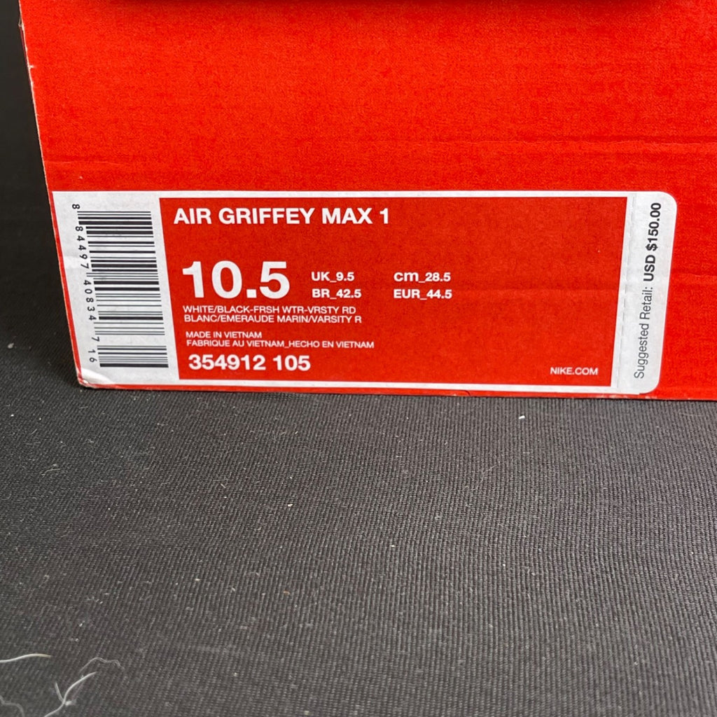 Nike Air Griffey Max 1 White Freshwater (2016) (Size 10.5) - aux