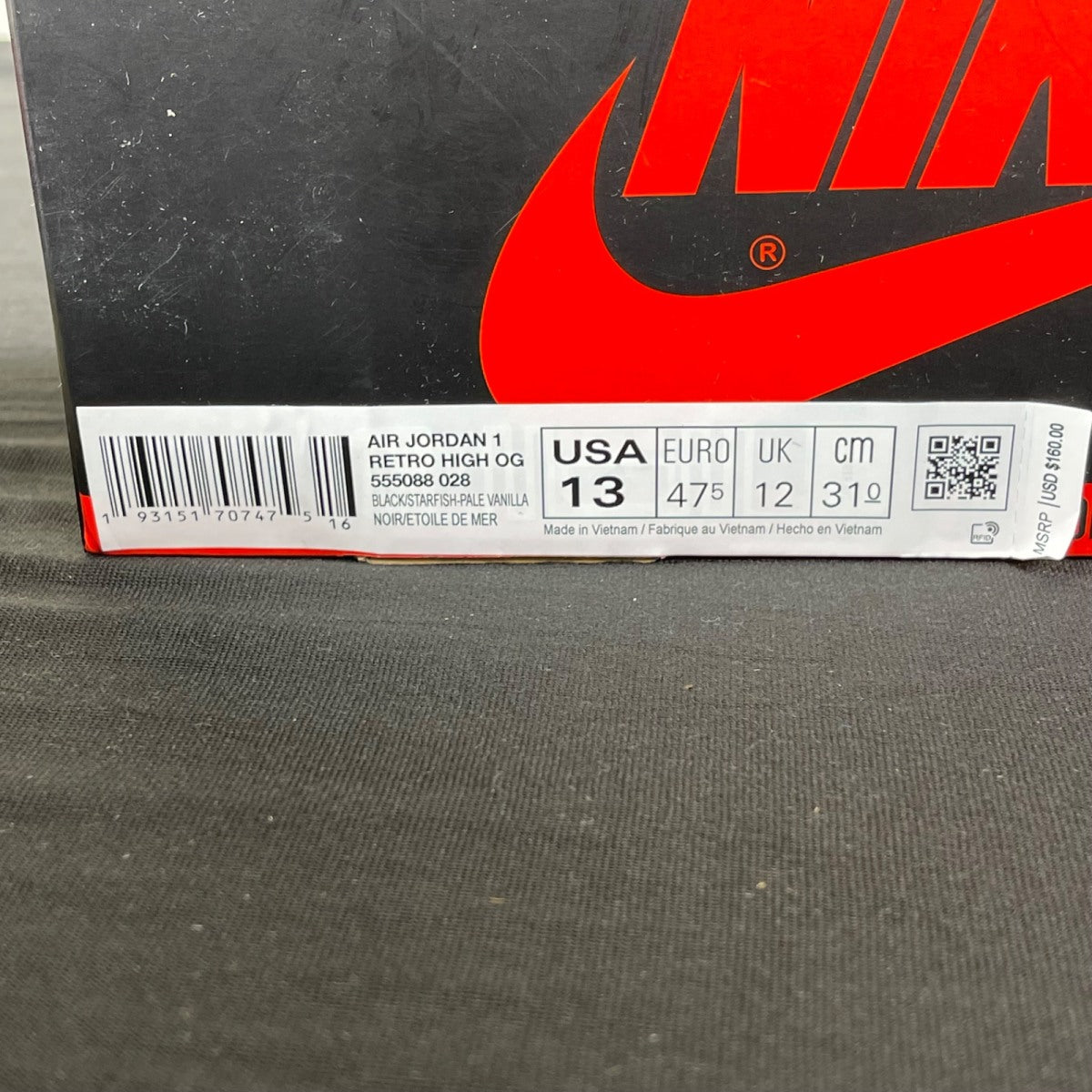 Jordan 1 Retro High Shattered Backboard 3.0 13 (Moderately Worn Pre-Owned)JordanBlack/Pale Vanilla-Starfish - Image 7