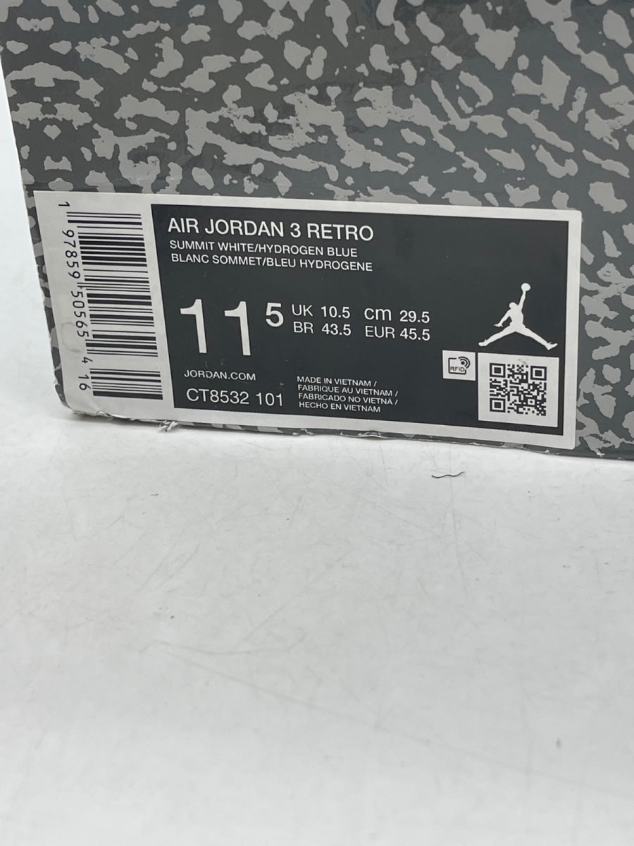 Jordan 3 Retro Lucky Shorts 11.5 (Moderately Worn Pre-Owned)JordanSummit White/Hydrogen Blue-Legend Blue-Photon Dust-Pure Platinum-Sail - Image 9