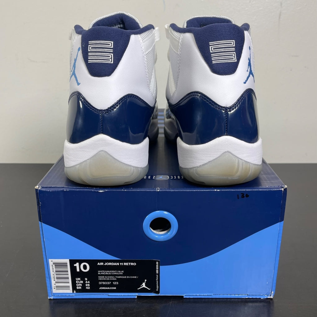 Jordan 11 Retro UNC Win Like 82 10 (Moderately Worn Pre-Owned)JordanWhite/University Blue-Midnight Navy - Image 4