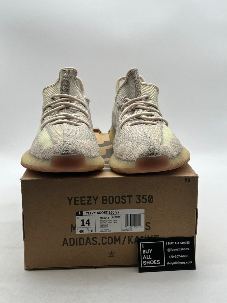 adidas Yeezy Boost 350 V2 Citrin (Non-Reflective) 14 (Moderately Worn Pre-Owned) - Image 2