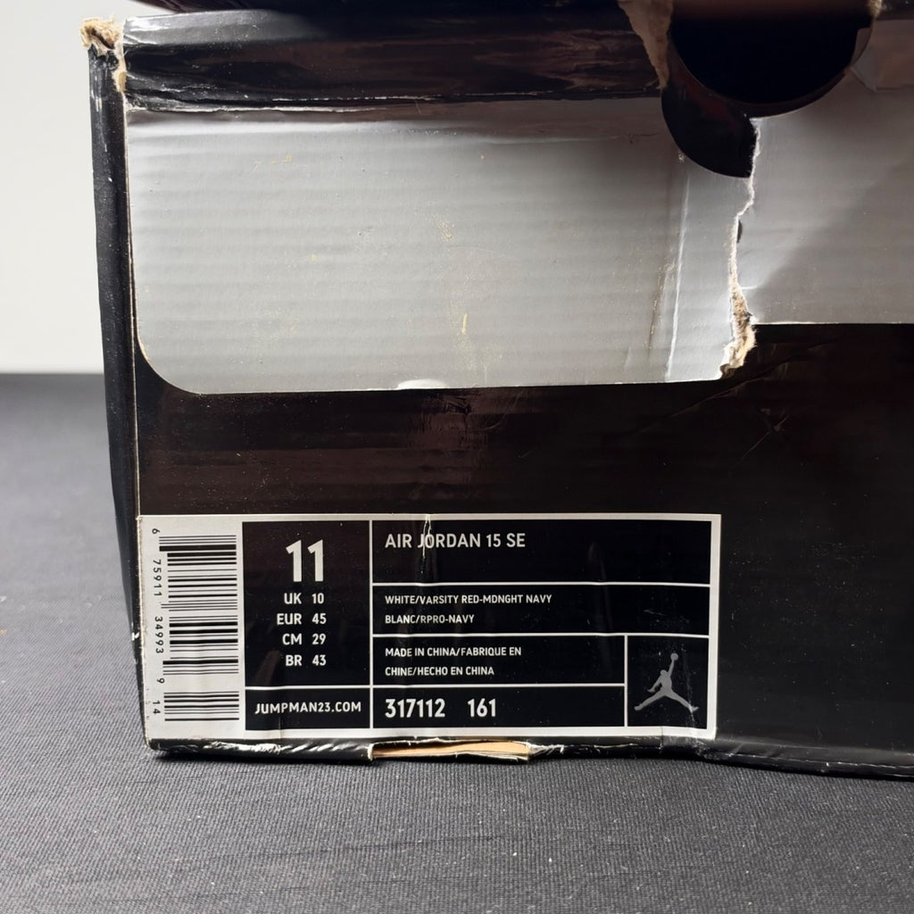 Jordan 15 SE White Navy Red (Size 11) - Image 4