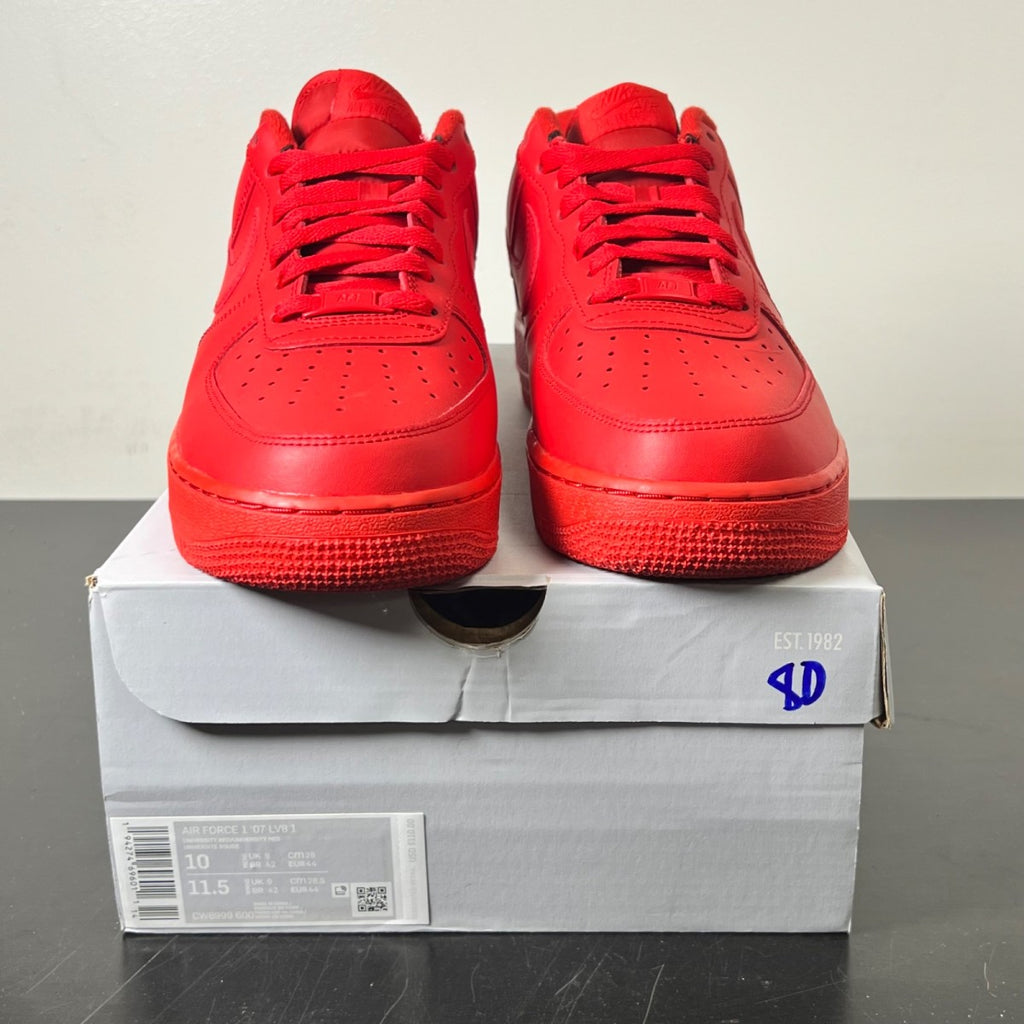 Nike Air Force 1 Low Triple Red 10 (Lightly Worn Pre-Owned)NikeUniversity Red/University Red - Image 2