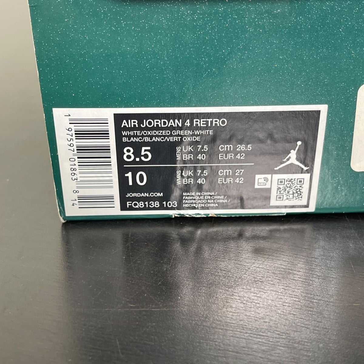 Jordan 4 Retro Oxidized Green 8.5 (Moderately Worn Pre-Owned)JordanWhite/Oxidized Green/White/Neutral Grey - Image 7