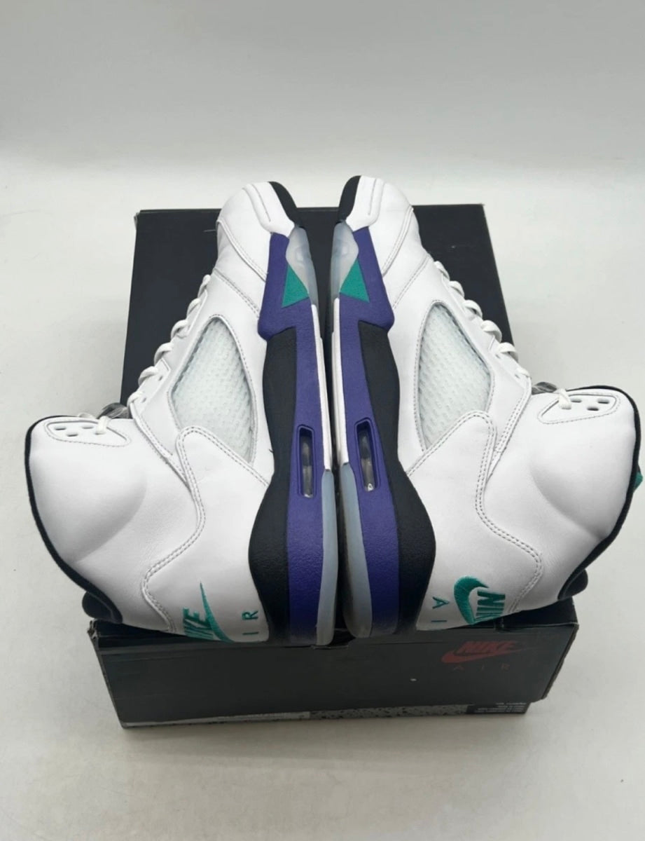 Jordan 5 Retro Grape (2025) 13 (Lightly Worn Pre-Owned)JordanWhite/Grape Ice-New Emerald - Image 9