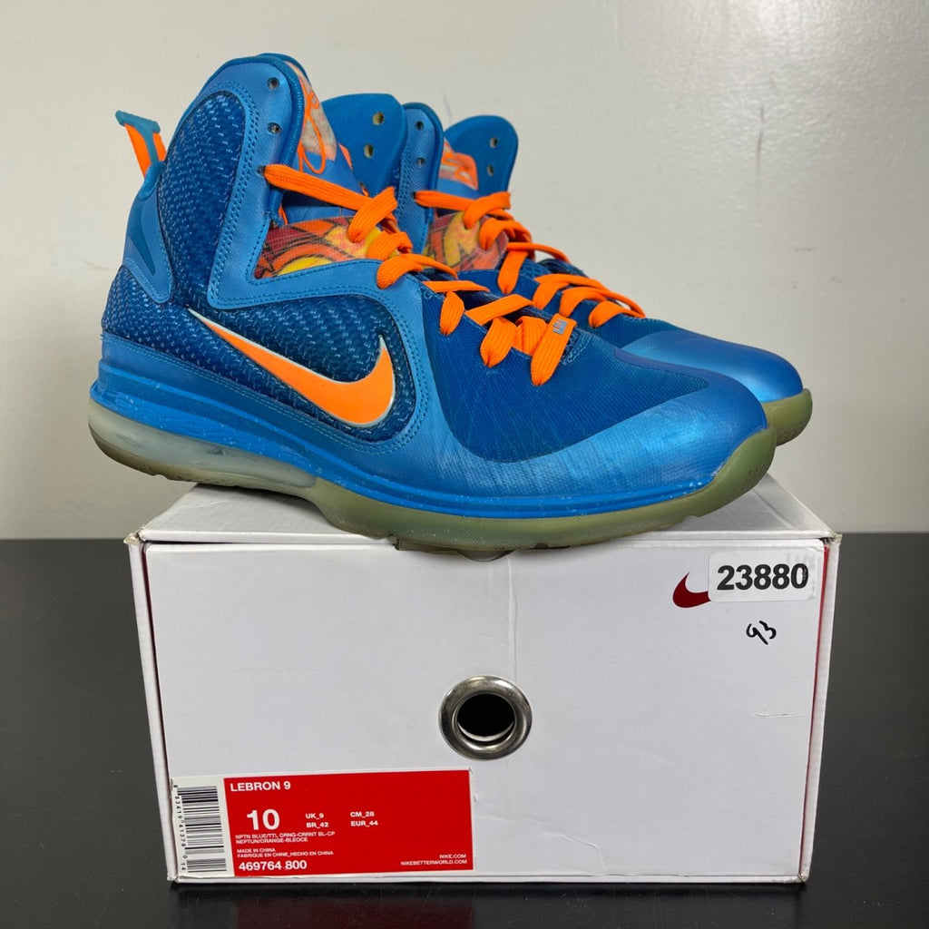 Nike LeBron 9 China (YOTD) 10 (Moderately Worn Pre-Owned)NikeNeptune Blue/Total Orange-Current Blue-CP - Image 1