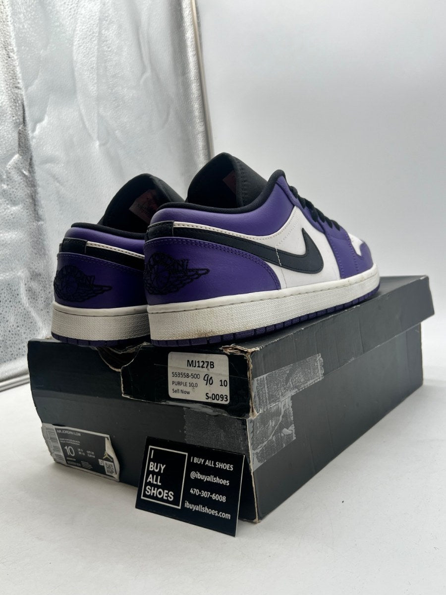 Jordan 1 Low Court Purple White 10 (Moderately Worn Pre-Owned) - Image 5