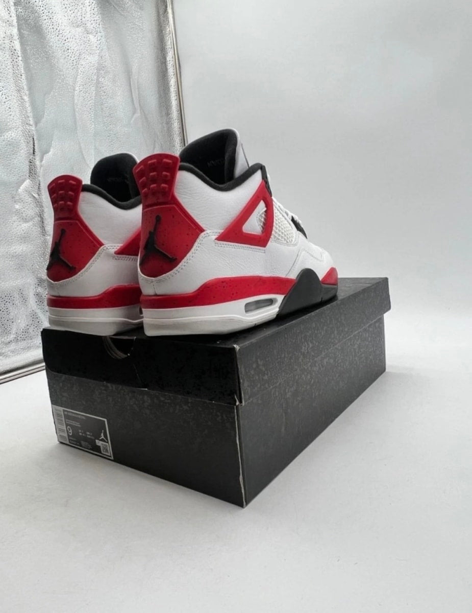 Jordan 4 Retro Red Cement 9 (Lightly Worn Pre-Owned)JordanWhite/Fire Red/Black/Neutral Grey - Image 3