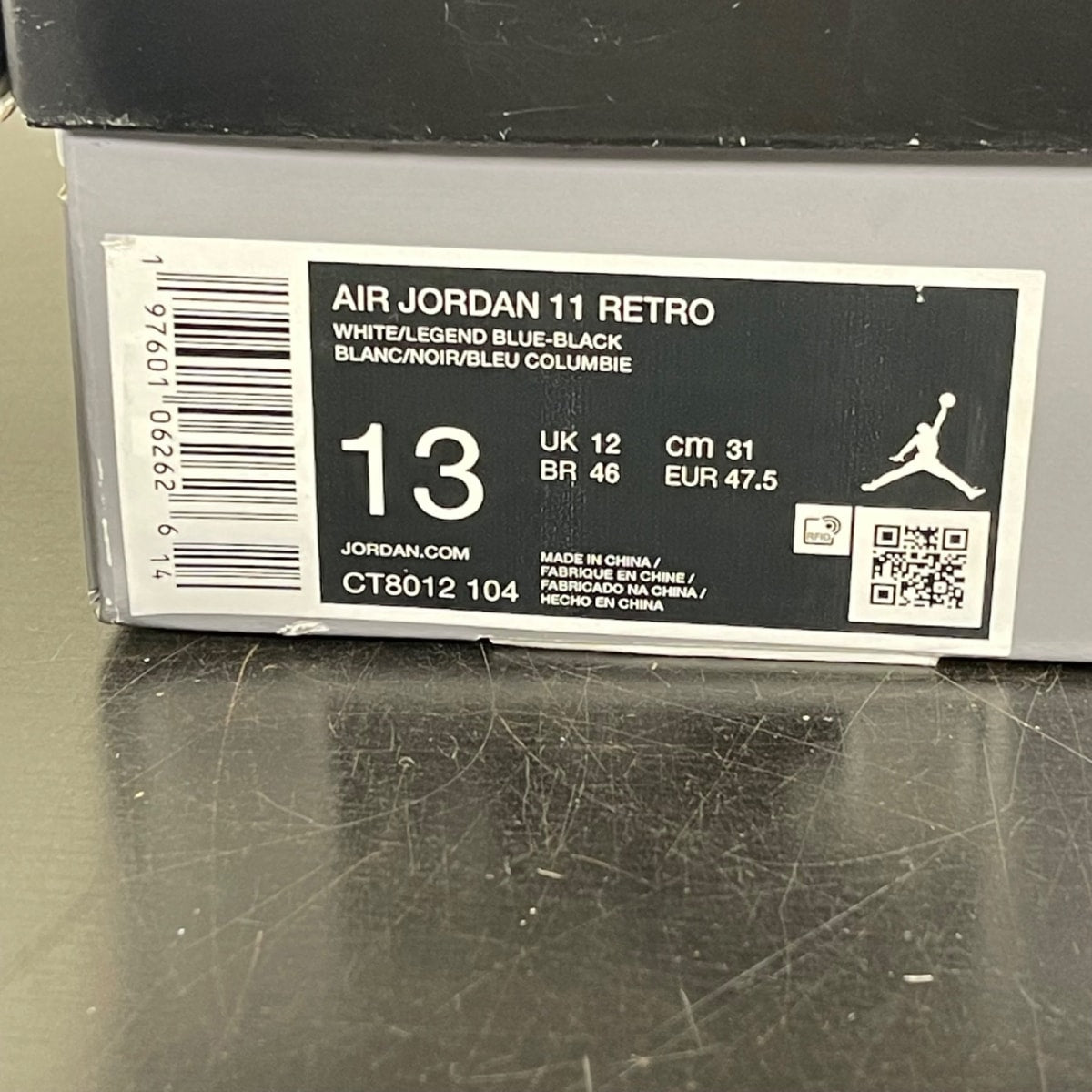 Jordan 11 Retro Legend Blue (2024) 13 (Moderately Worn Pre-Owned)JordanWhite/Legend Blue/Black - Image 7