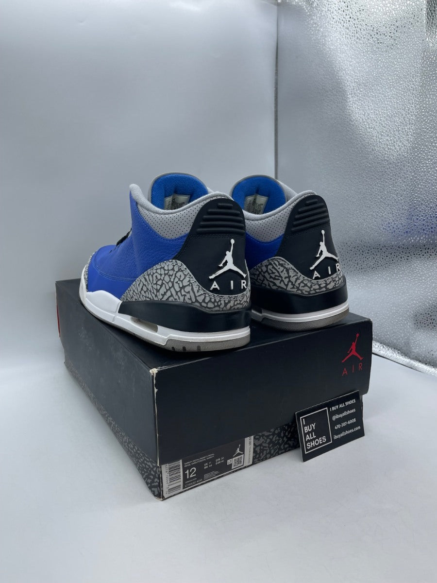 Jordan 3 Retro Varsity Royal Cement 12 (Moderately Worn Pre-Owned) - Image 4