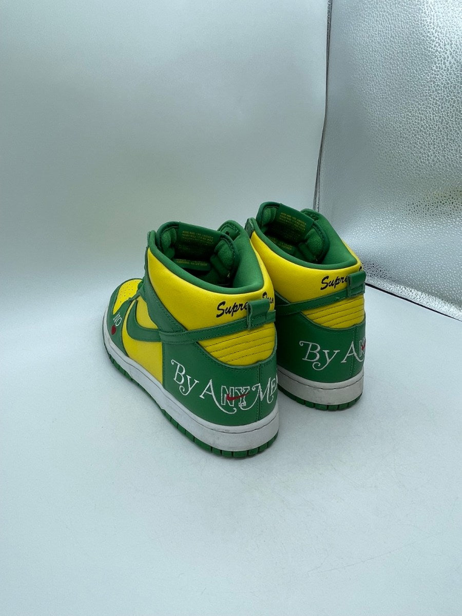 Nike SB Dunk High Supreme By Any Means Brazil 12 (Moderately Worn Pre-Owned)NikeVarsity Maize/Pine Green-White - Image 4