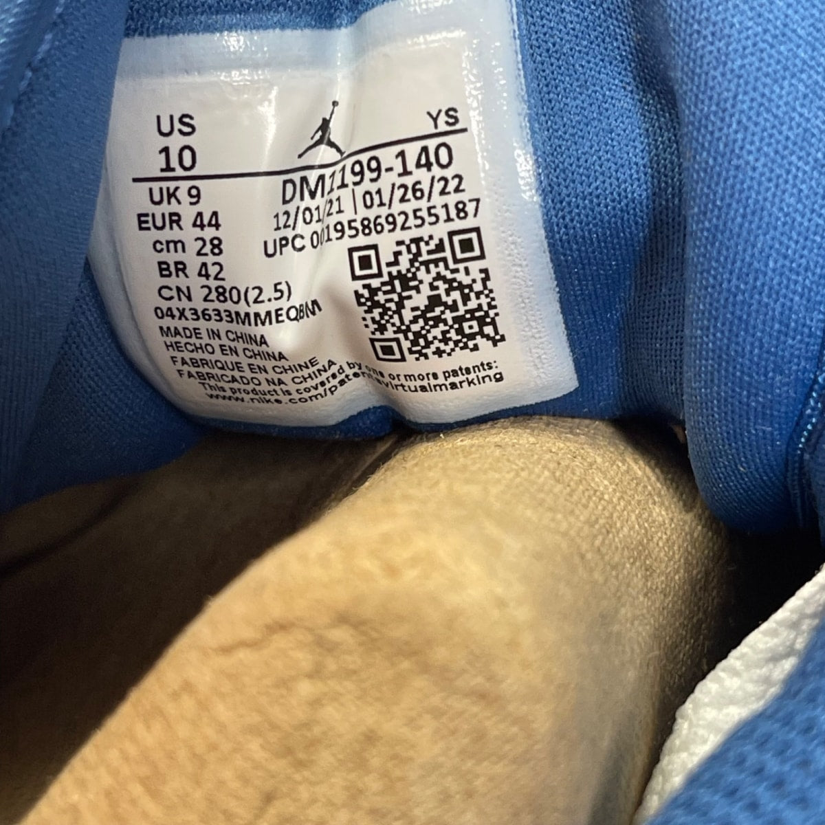 Jordan 1 Low SE True Blue 10 (Moderately Worn Pre-Owned)JordanWhite/Grey-True Blue-Black - Image 6