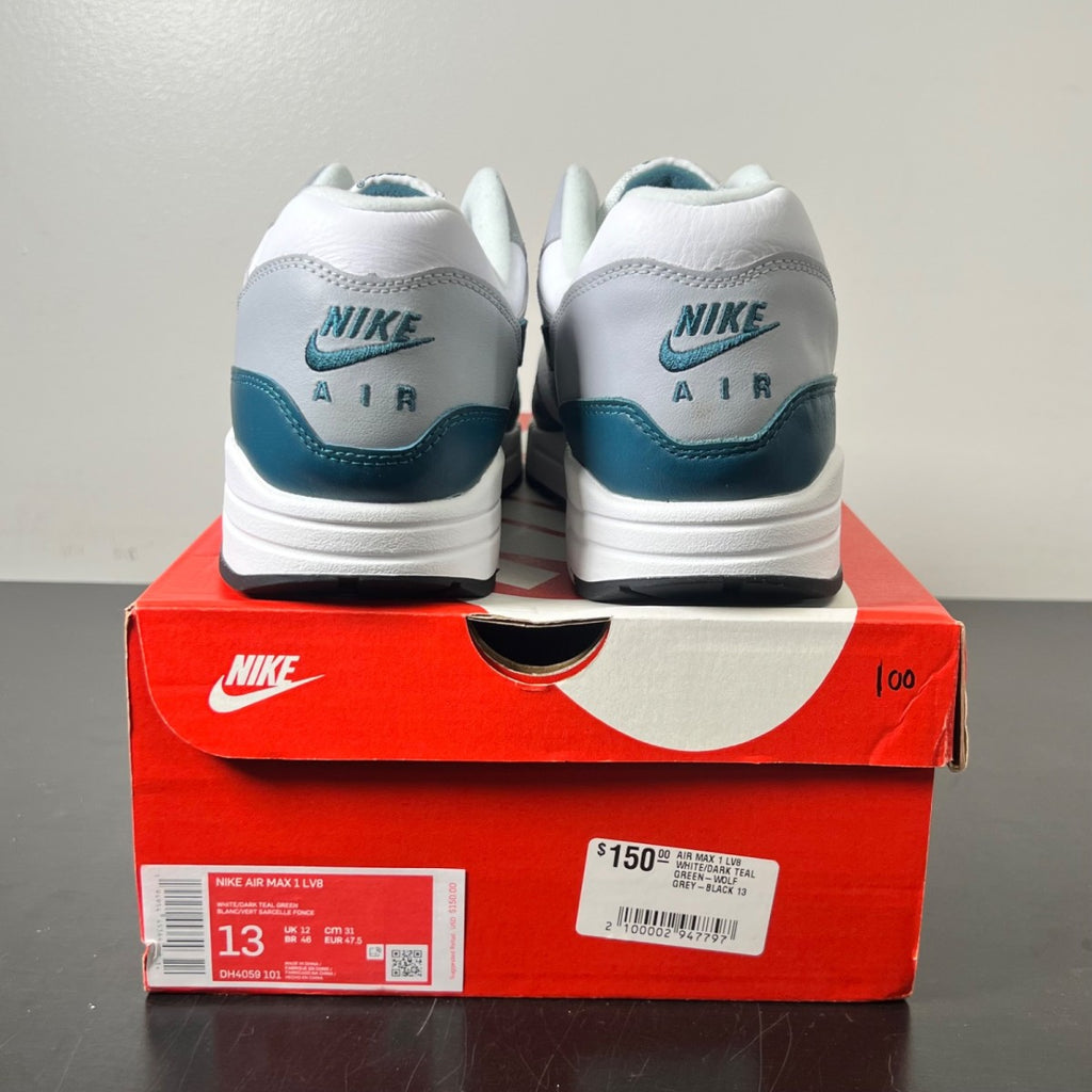 Nike Air Max 1 Dark Teal Green 13 (Lightly Worn Pre-Owned)NikeWhite/Dark Teal Green-Wolf Grey-Black - Image 5