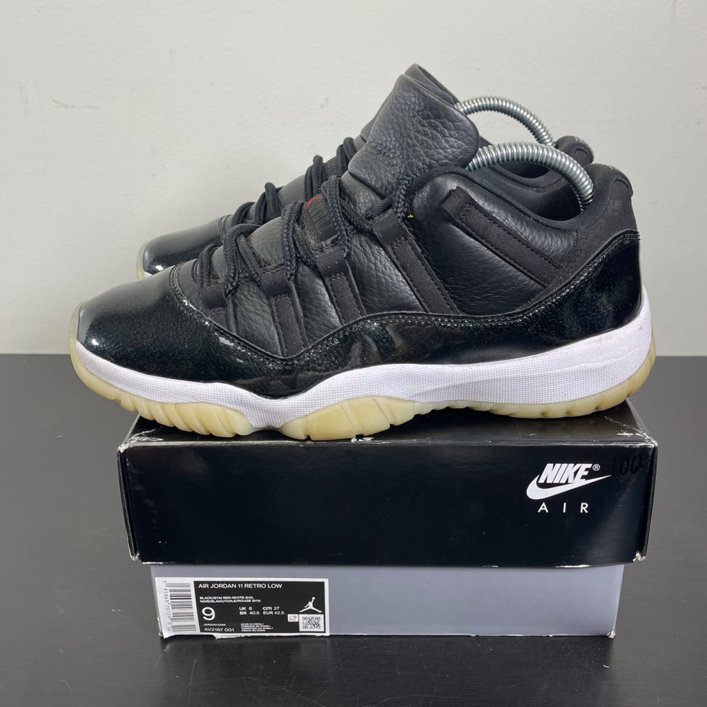 Jordan 11 Retro Low 72-10 9 (Moderately Worn Pre-Owned)JordanBlack/Gym Red/White/Sail - Image 3