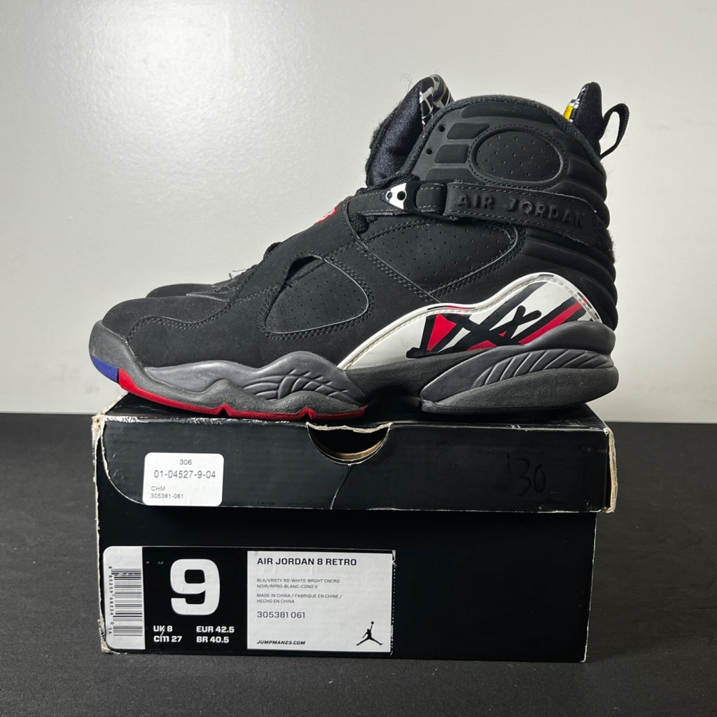 Jordan 8 Retro Playoffs (2013) 9 (Heavily Worn Pre-Owned)JordanBlack/True Red-White - Image 3
