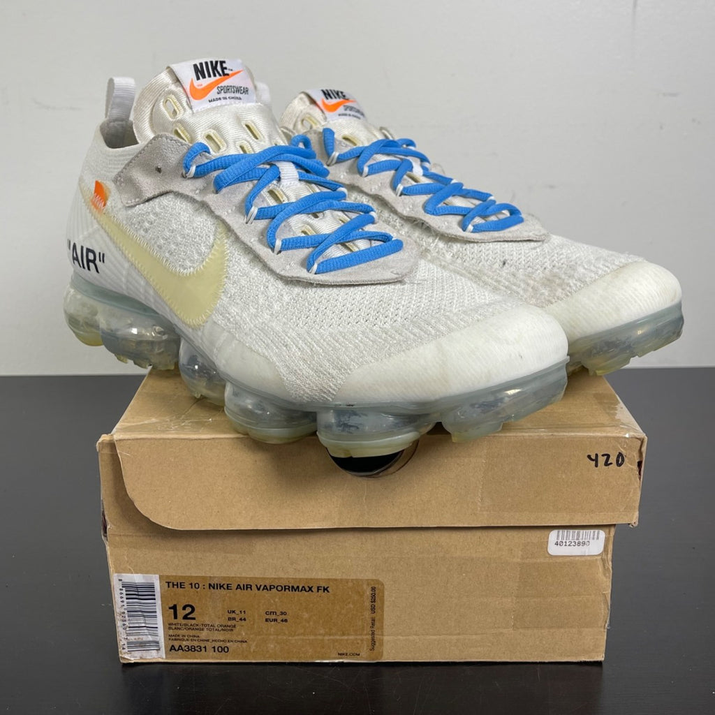 Nike Air VaporMax Off-White (2018) 12 (Moderately Worn Pre-Owned)NikeWhite/Total Orange-Black - Image 1