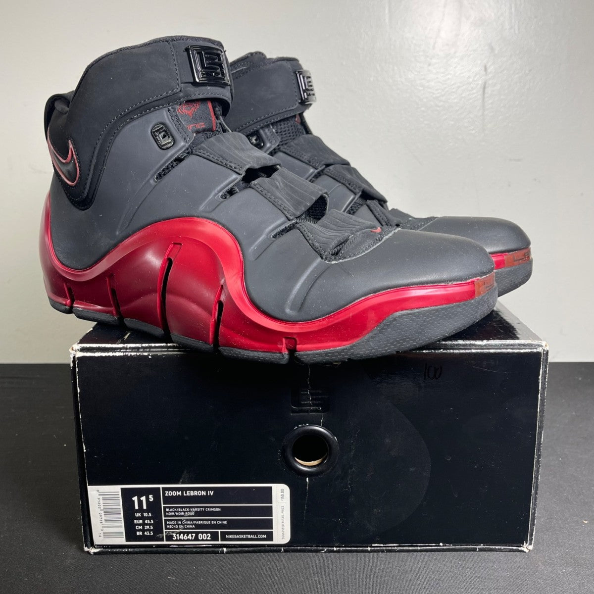 Nike LeBron 4 Black Crimson (Size 11.5) - Image 1