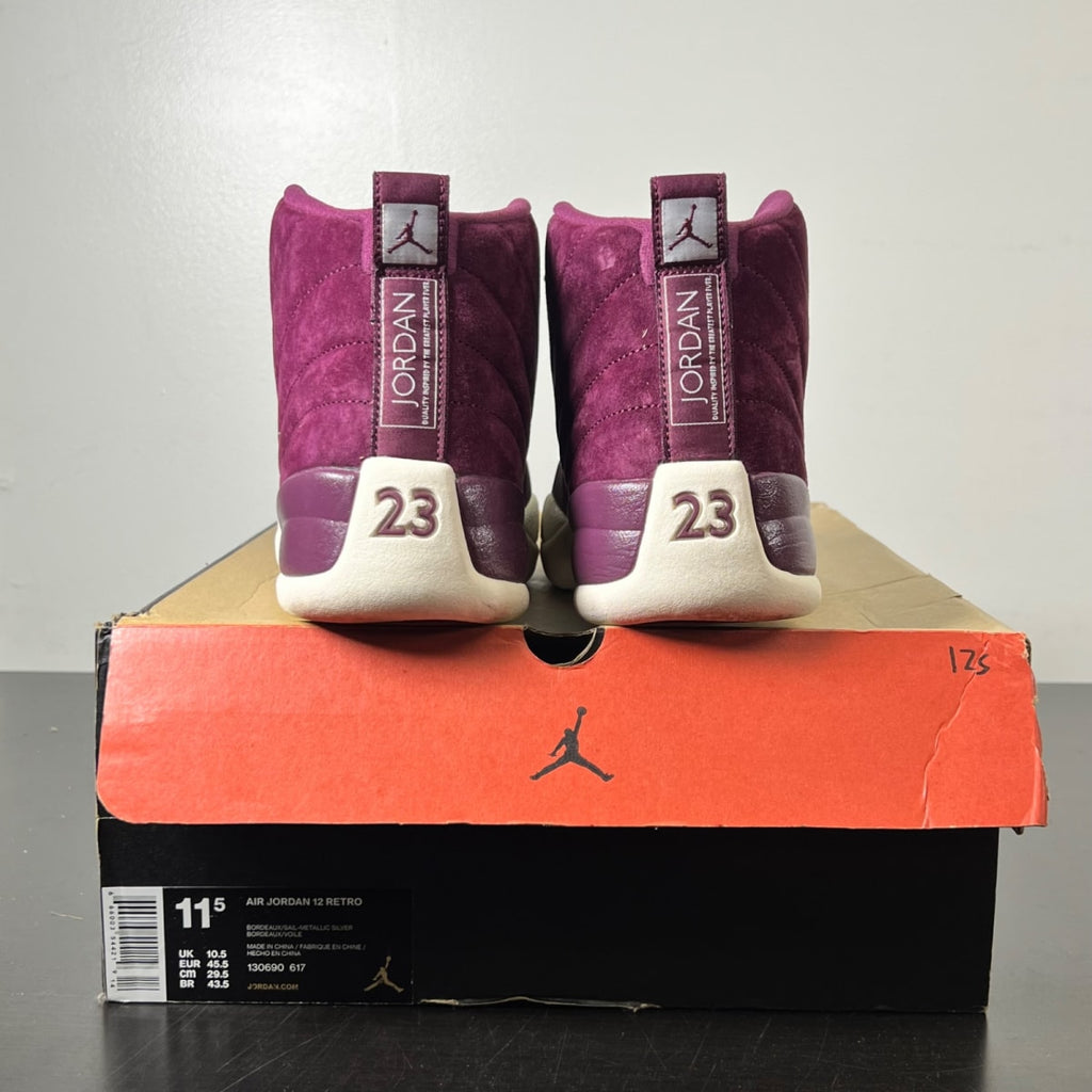 Jordan 12 Retro Bordeaux 11.5 (Lightly Worn Pre-Owned)JordanBordeaux/Sail-Metallic Silver - Image 5