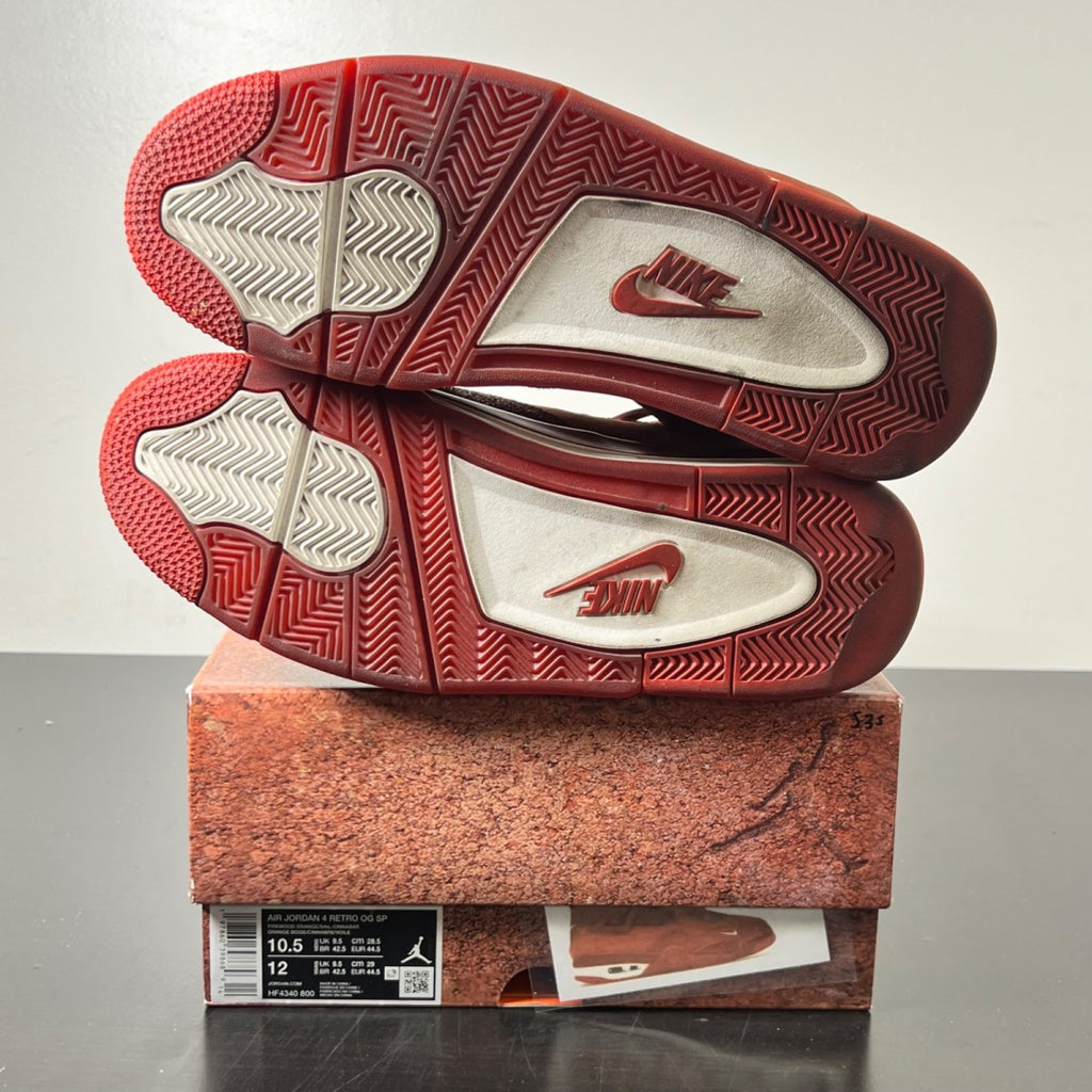 Air Jordan 4 Retro OG SP Nigel Sylvester Brick by Brick 10.5 (Lightly Worn Pre-Owned)JordanFirewood Orange/Sail-Cinnabar - Image 6