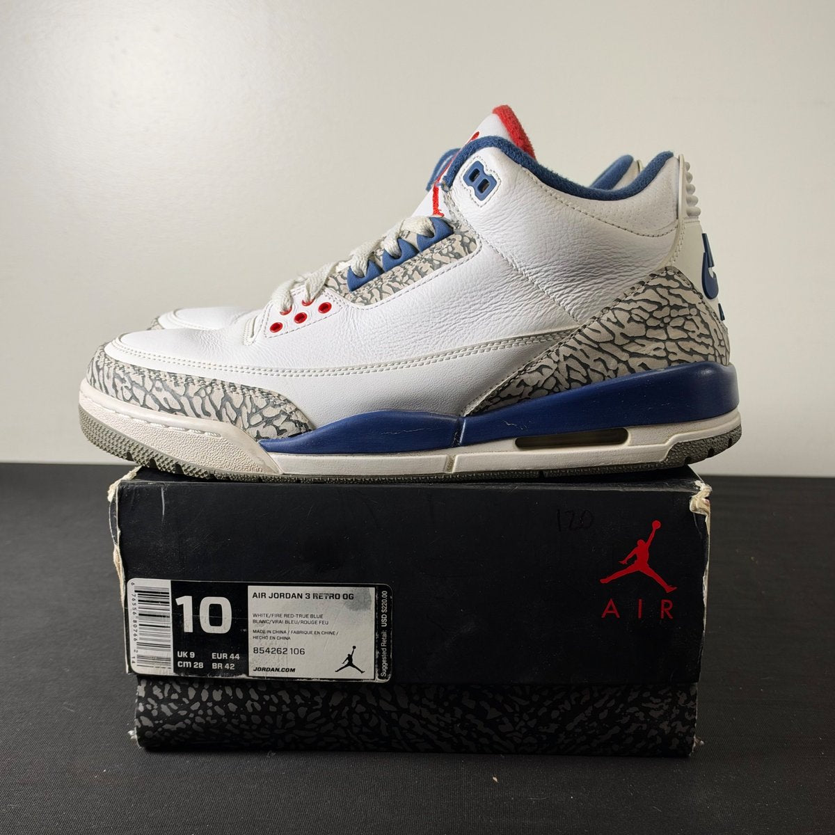 Jordan 3 Retro True Blue (2016) (Size 10) - aux