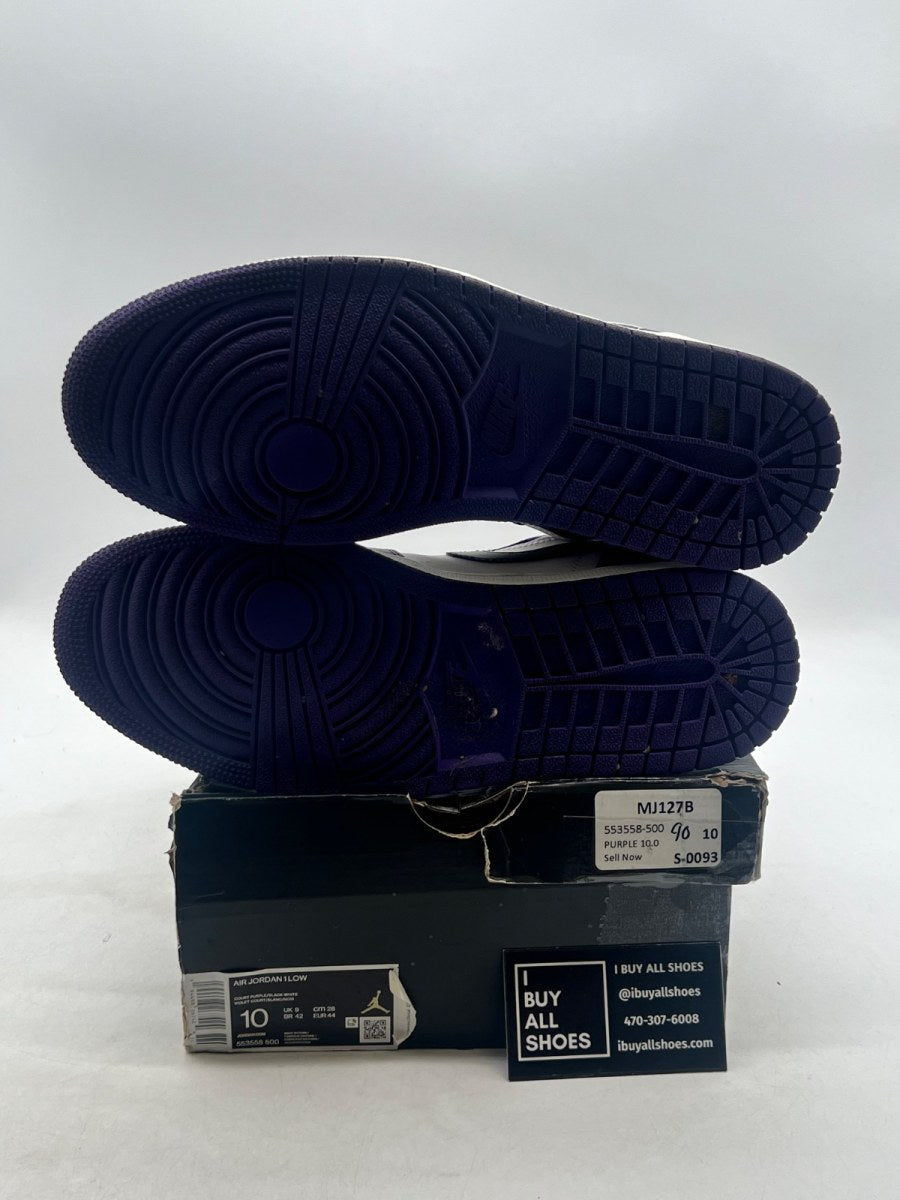 Jordan 1 Low Court Purple White 10 (Moderately Worn Pre-Owned) - Image 8