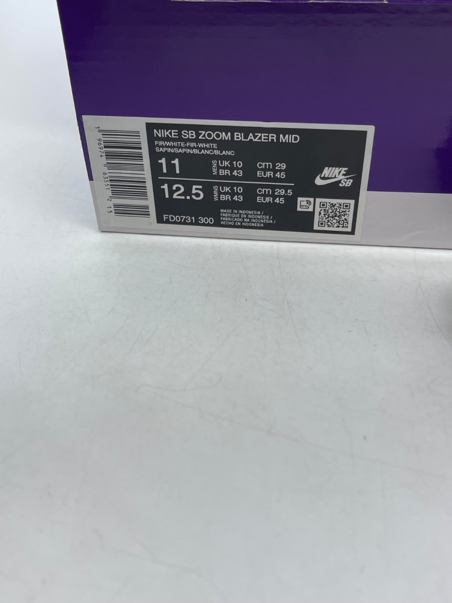 Nike SB Zoom Blazer Mid Fir White 11 (Moderately Worn Pre-Owned)NikeFir/Fir/White/White - Image 9