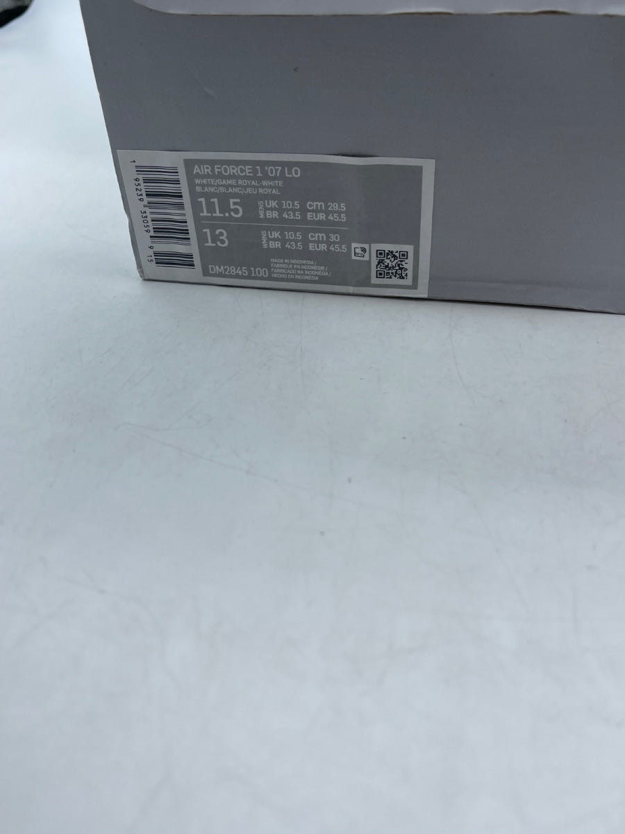 Nike Air Force 1 Low 'White Game Royal' 11.5 (Moderately Worn Pre-Owned) - Image 9