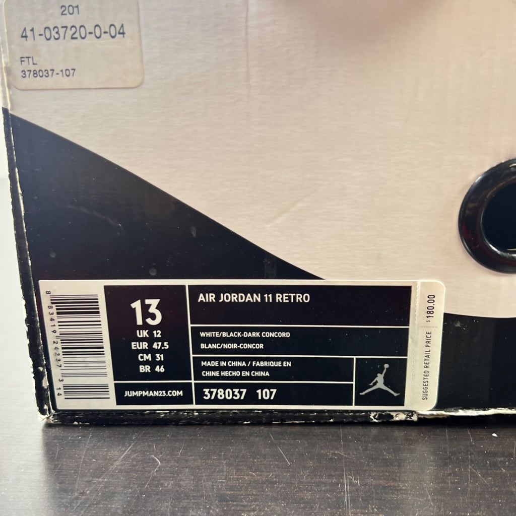 Jordan 11 Retro Concord (2011) 13 (Moderately Worn Pre-Owned)JordanWhite/Black-Dark Concord - Image 5