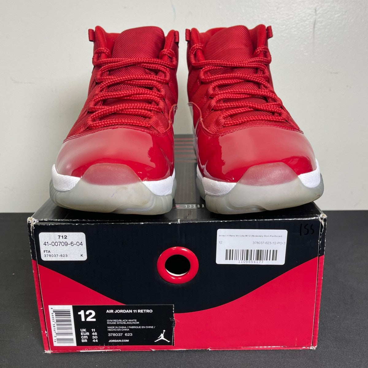 Jordan 11 Retro Win Like 96 12 (Moderately Worn Pre-Owned)JordanGym Red/Black-White - Image 2