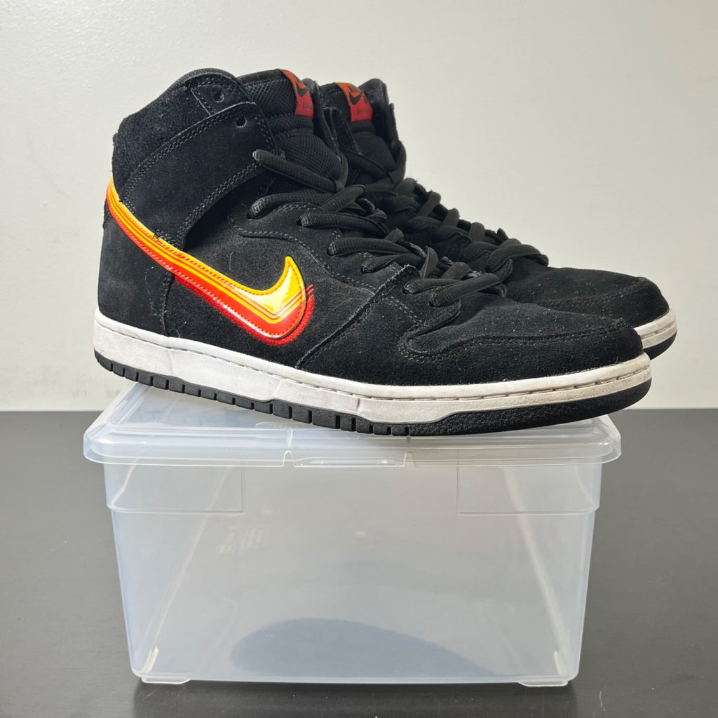 Nike SB Dunk High Truck It 12 (Moderately Worn Pre-Owned)NikeBlack/Yellow-Orange - Image 1