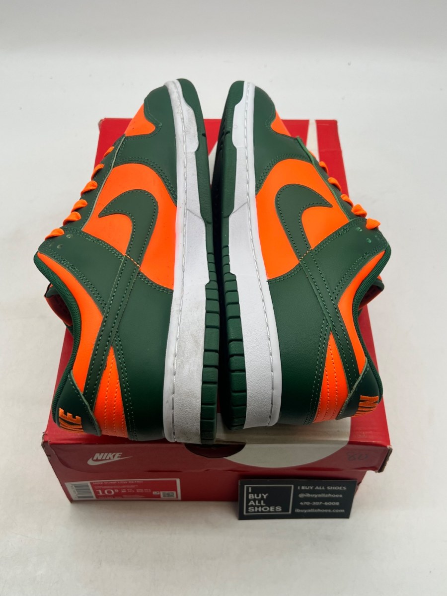 Nike Dunk Low Retro Miami Hurricanes 10.5 (Lightly Worn Pre-Owned) - Image 7