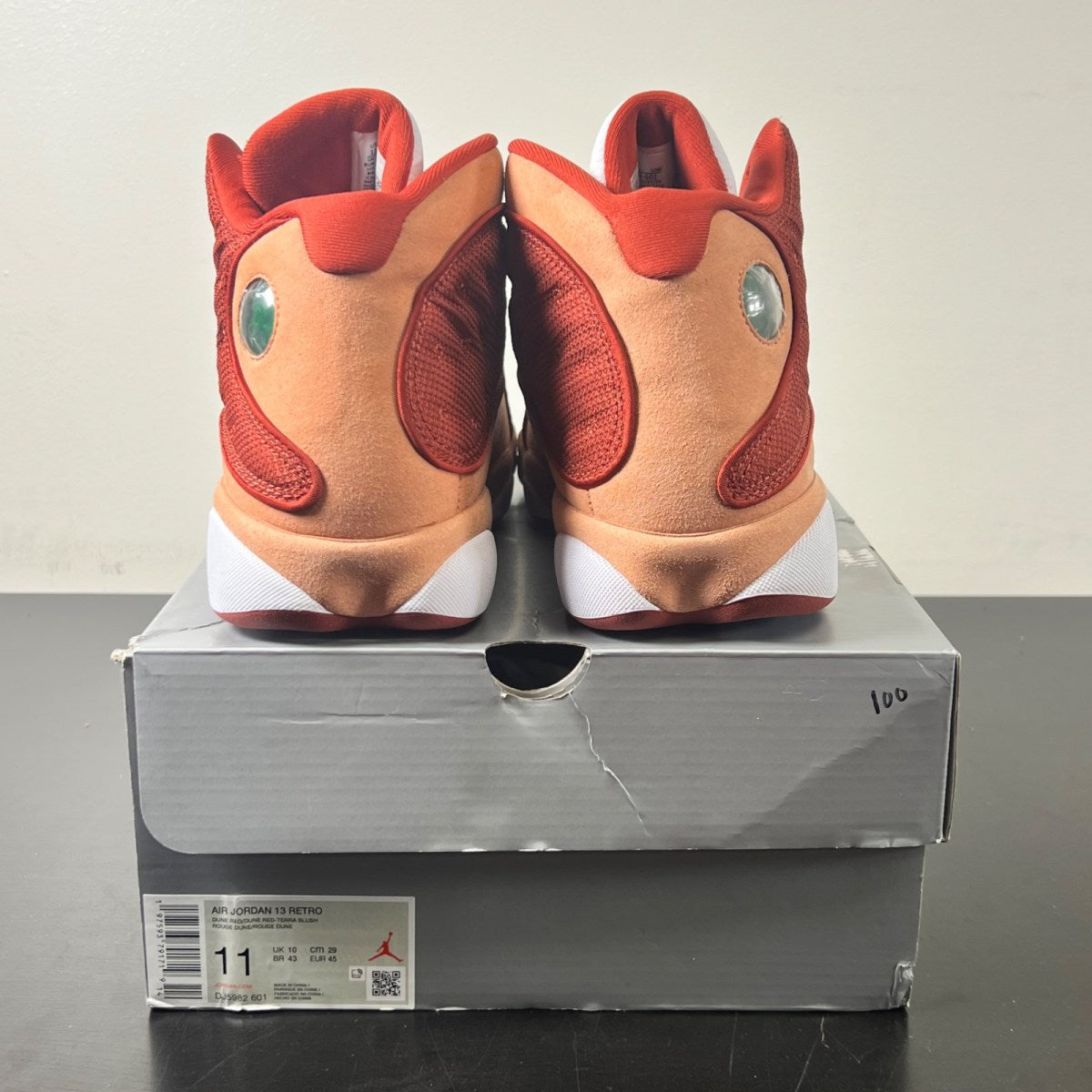 Jordan 13 Retro Dune Red 11 (Moderately Worn Pre-Owned)JordanDune Red/Dune Red/Terra Blush/White - Image 4
