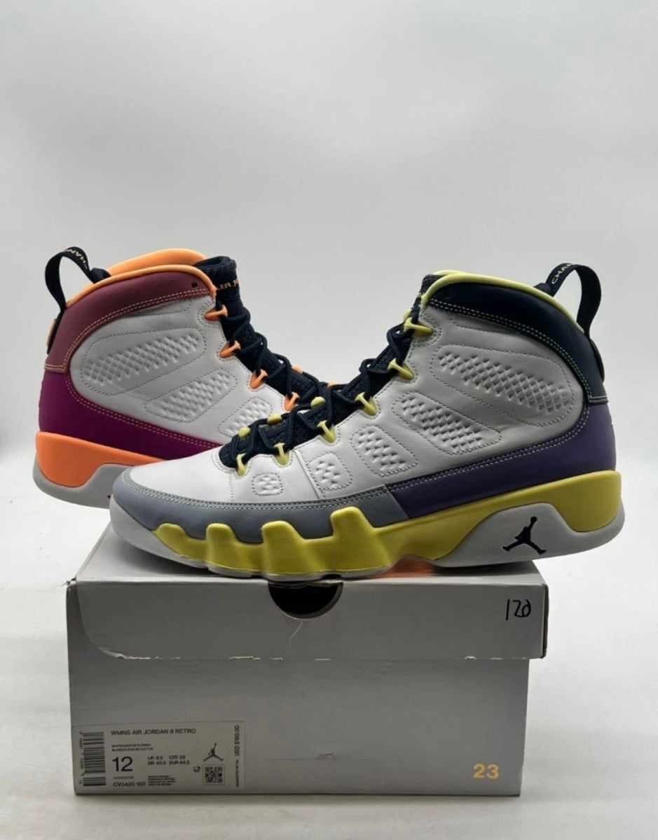 Jordan 9 Retro Change The World (Women's) 12W (Lightly Worn Pre-Owned)JordanWhite/Multi-Color-White - Image 1