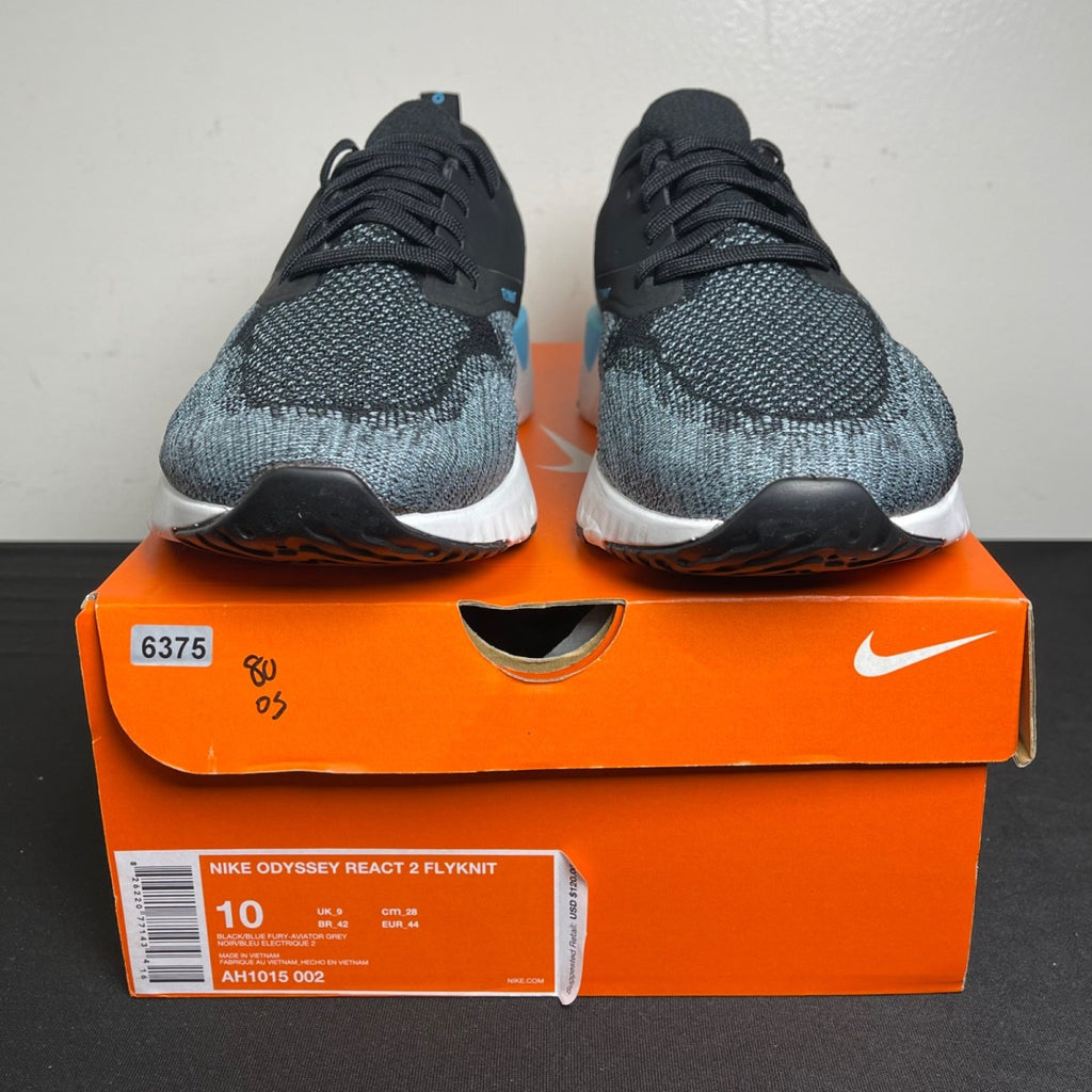 Nike Odyssey React 2 Flyknit 'Black Aviator Grey' (Size 10) - Image 2