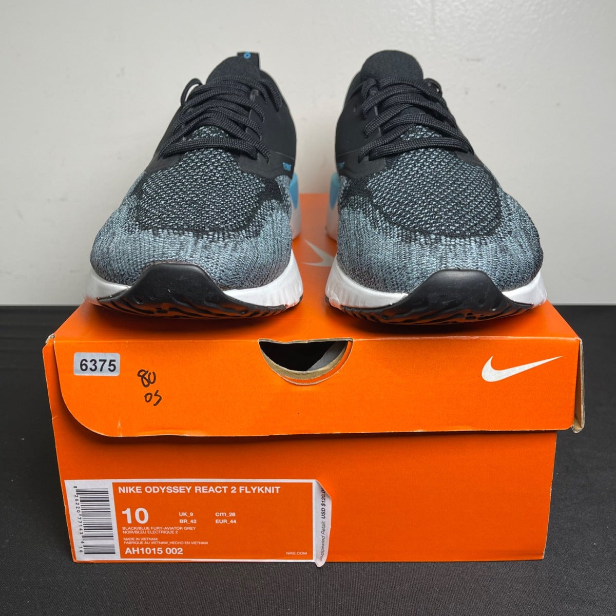 Nike Odyssey React 2 Flyknit 'Black Aviator Grey' (Size 10) - Image 2