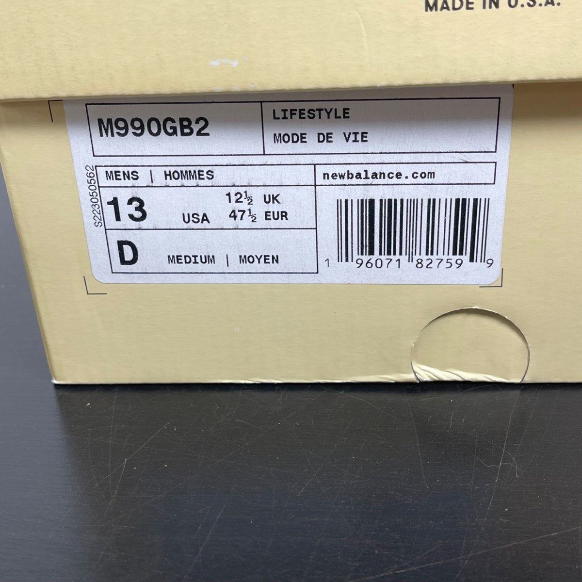 New Balance 990v2 MiUSA Grey Tan 13 (Moderately Worn Pre-Owned)New BalanceGrey/Tan - Image 7