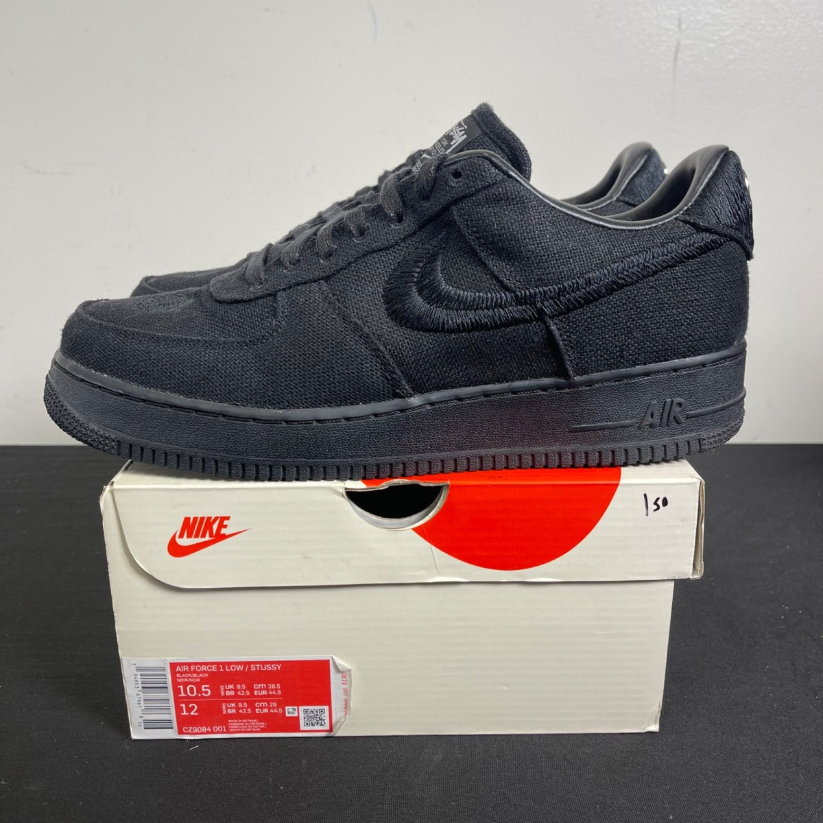 Nike Air Force 1 Low Stussy Black 10.5 (Moderately Worn Pre-Owned)NikeBlack/Black - Image 3